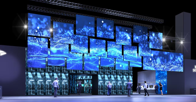 CES2025 SK 전시관의 입구인 ‘혁신의 문Innovation Gate’의 조감도 사진SK그룹 