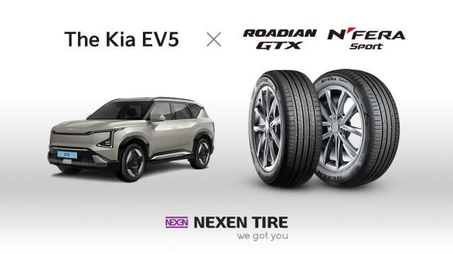 기아 전기 SUV인 The Kia EV5에 신차용 타이어로 공급되는 넥센타이어 제품 2종 사진넥센타이어 