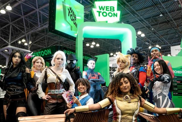 네이버웹툰은 지난 12일까지 미국 뉴욕에서 열린 2025 뉴욕 코믹콘에 참가해 공식 부스를 열었다 사진네이버웹툰