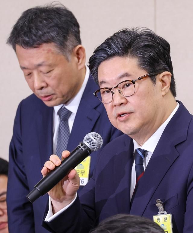 국정감사 출석해 답변하는 김병주 MBK파트너스 회장 사진연합뉴스