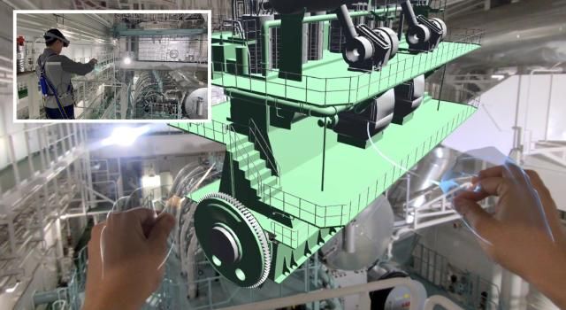 XR기술갤럭시XR을 활용해 선박 엔진을 검사하는 모습jpg