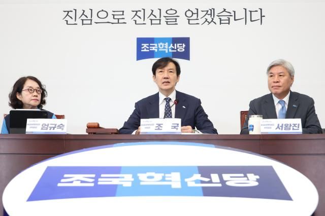 발언하는 조국 비대위원장 사진연합뉴스