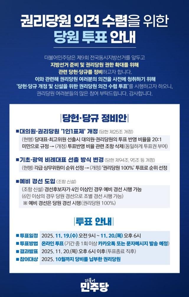 당원 투표 사진더불어민주당 홈페이지