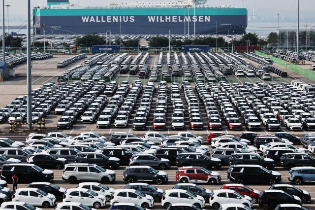 경기도 평택항에 수출용 자동차가 세워져 있는 모습 사진연합뉴스 