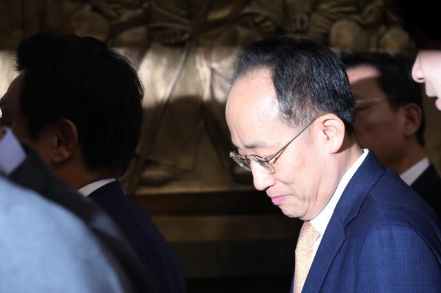 추경호 국민의힘 의원이 지난 13일 국회 본회의장으로 향하고 있다 사진연합뉴스