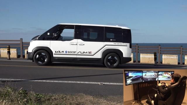 원격 운전 실증 차량의 모습 