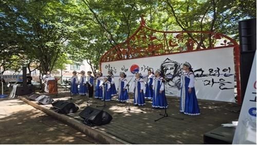 고려인 마을에서 지난 8월 진행한 광복절 봉오동전투 재현행사 사진국가보훈부