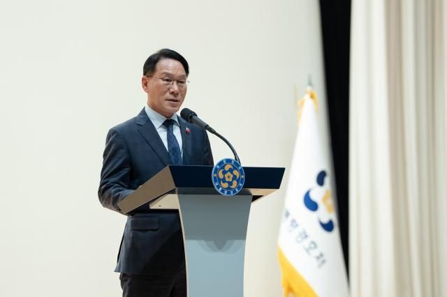 황인권 대통령경호처장이 지난 15일 서울 용산 대통령실 대강당에서 창설 62주년 기념사를 하고 있다 사진대통령경호처