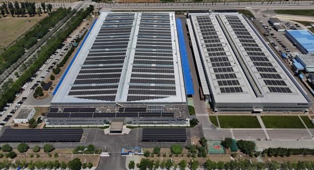 HL만도 베이징 공장에 설치된 태양광 설비 사진HL만도