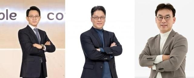 넷마블 사내이사 3인 왼쪽부터 방준혁 의사회 의장 김병규 대표 도기욱 CFO 사진넷마블