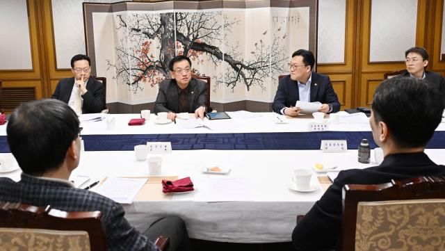 최상목 대통령 권한대행 부총리 겸 기획재정부 장관이 7일 정부서울청사에서 열린 거시경제·금융현안 간담회를 주재하고 있다사진기획재정부