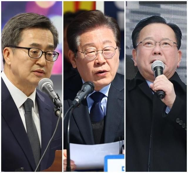 왼쪽부터 김동연 경기지사 이재명 더불어민주당 대표 김부겸 전 국무총리 사진연합뉴스