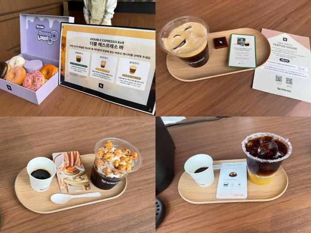 버츄오 하우스에서 맛볼 수 있는 한정 음료 오른쪽 상단부터 시계방향 파이크 플레이스 팝핑 펀치 팝콘파냐 사진박자연 기자