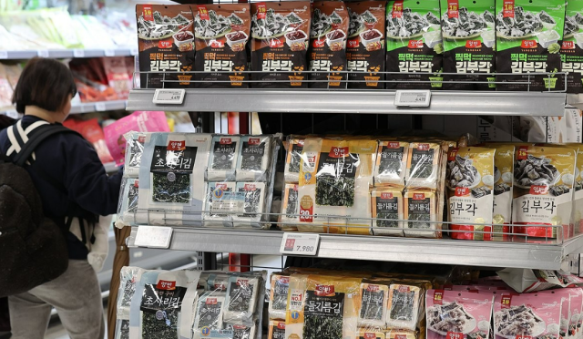 대형 마트에 진열된 김 사진연합뉴스