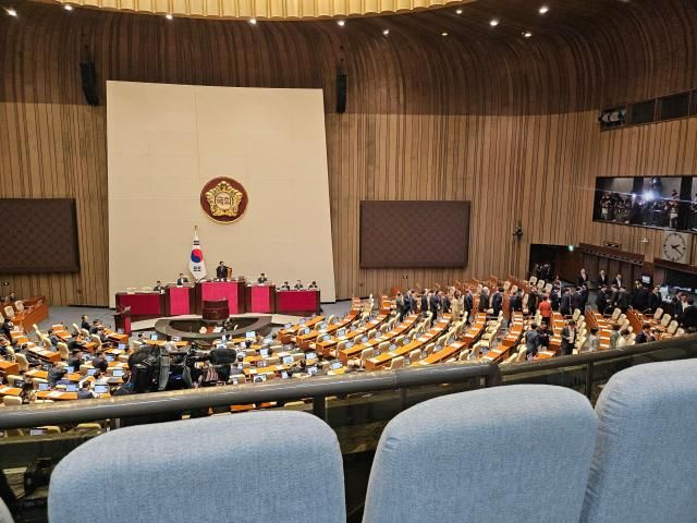 이틀차 대정부 질문이 열리고 있는 국회 본회의장 사진양보연 기자