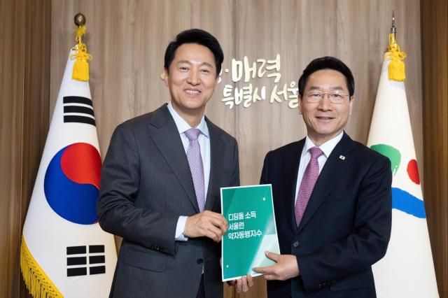 유정복 인천시장이 16일 오세훈 서울시장과 차담회를 가졌다 사진일하는대통령 유정복 캠프 제공