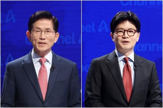 국민의힘 대선 경선에서 결선 진출한 김문수 후보와 한동훈 후보사진연합뉴스 