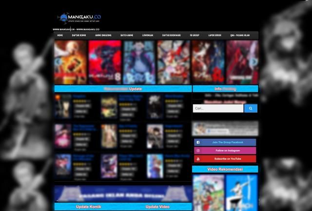 동남아 불법 웹툰 유통사이트 망가쿠의 폐쇄 이전 홈 화면사진카카오엔터테인먼트 