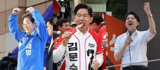 왼쪽부터이재명 더불어민주당·김문수 국민의힘·이준석 개혁신당 대선 후보 사진연합뉴스