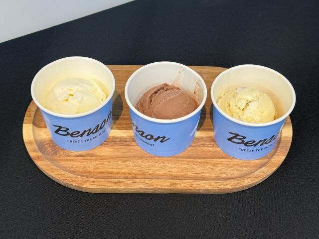 왼쪽부터 벤슨 아이스크림 저지밀크말돈솔트 퓨어허니 탄자니아 버터 프렌치토스트 사진박자연 기자