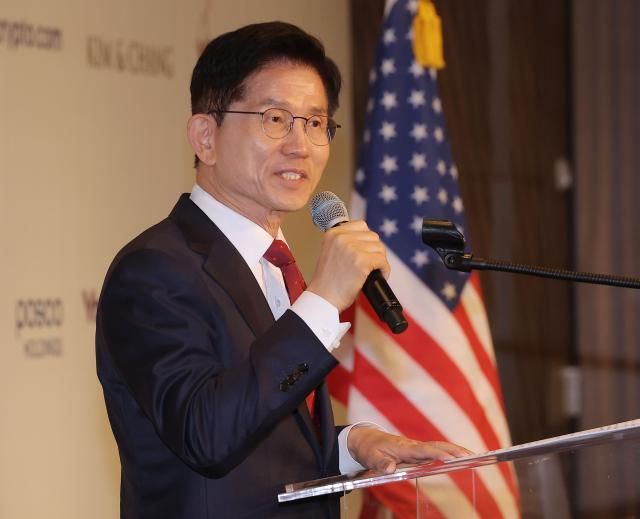 김문수 국민의힘 대선 후보가 지난 19일 서울 종로구 포시즌스 호텔에서 열린 주한미국상공회의소암참 간담회에서 인사말을 하고 있다 사진연합뉴스