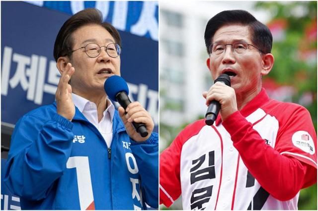 이재명 더불어민주당 대선 후보왼쪽와 김문수 국민의힘 대선 후보 사진연합뉴스
