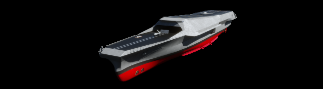 HD현대중공업이 MADEX 2025에 전시하는 미래형 무인전력모함모델명 HCX-23Plus 조감도 사진HD현대중공업