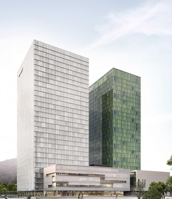 Navers headquarters 1784 left and Green Factory Courtesy of Naver