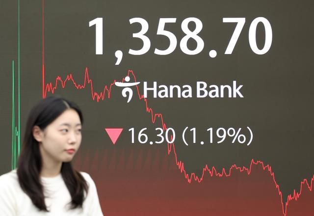 원·달러 환율이 1360원대 아래로 떨어지며 거래를 마친 12일 서울 중구 하나은행 딜링룸에 환율이 표시돼 있다 사진연합뉴스