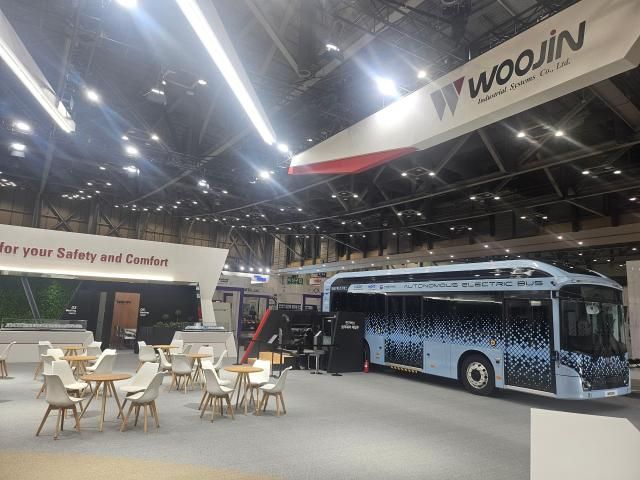 부산 BEXCO에서 열린 2025 부산국제철도기술 산업전에 꾸려진 우진산전 부스