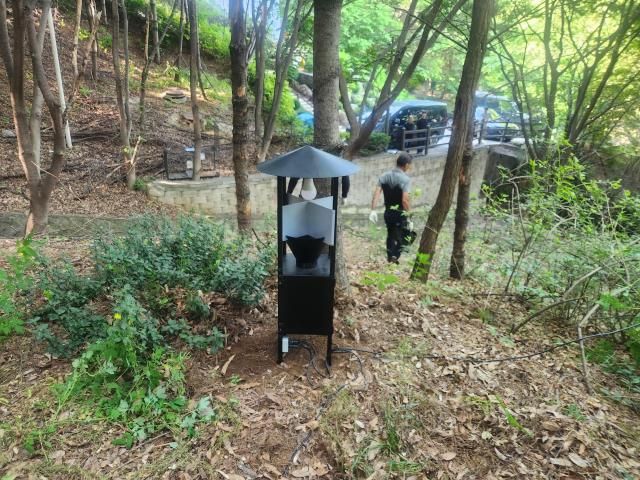 생활불쾌 곤충인 붉은등우단털파리러브버그 광원 포집기