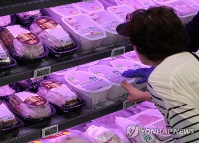 서울 시내 대형마트 닭·오리 판매대에서 시민들이 장을 보고 있다 사진연합뉴스