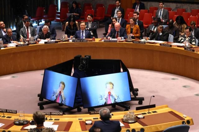 20일현지시간 미국 뉴욕 유엔본부에서 유엔 안전보장이사회안보리 회의가 열렸다 사진AFP연합뉴스