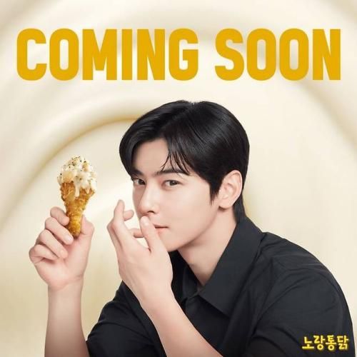 노랑통닭 광고모델 차은우 사진노랑통닭