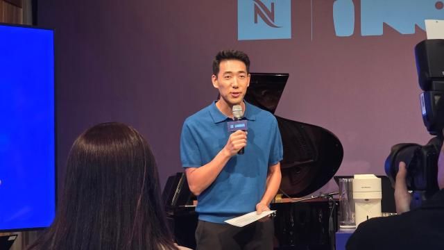 이승오 네스프레소 마케팅 본부장이 10일 서울 성수동 카인드 서울에서 열린 놀라 스타일 블렌드 론칭 행사에서 발언하고 있다사진김현아 기자