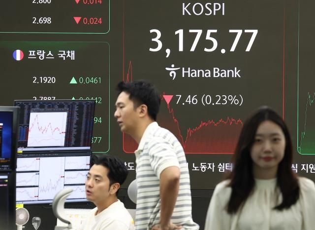 13일 오후 서울 중구 하나은행 본점 딜링룸 현황판에 코스피 지수가 표시돼 있다 사진연합뉴스