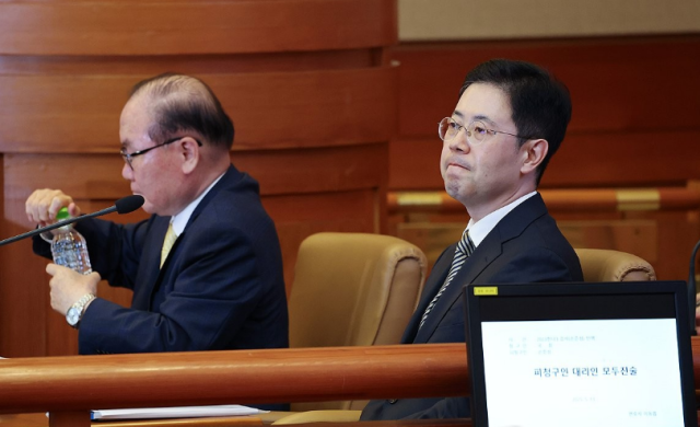 손준성 대구고검 차장검사장이 지난 5월 13일 서울 종로구 헌법재판소에서 열린 고발사주 의혹 탄핵심판 첫 정식 변론기일에 출석한 모습 사진연합뉴스