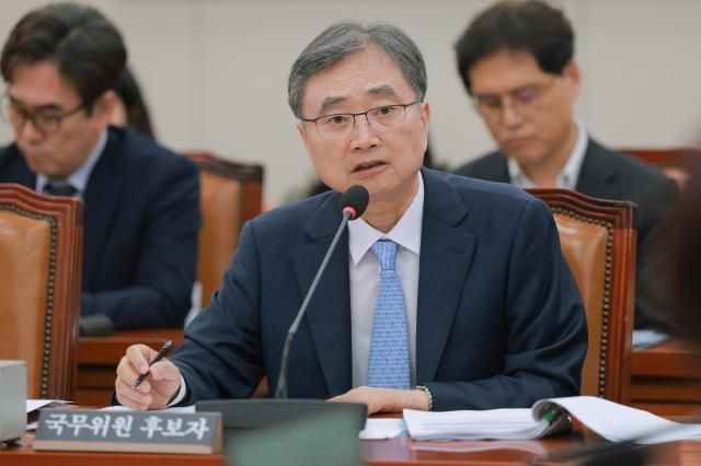 조현 외교부 장관 후보자가 17일 서울 여의도 국회 외교통일위원회에서 열린 인사청문회에서 의원 질의에 답변하고 있다 20250717사진유대길 기자 dbeorlf123ajunewscom