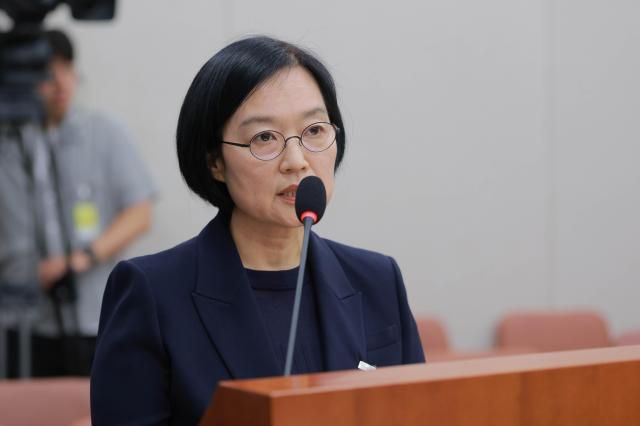 한성숙 중소벤처기업부 장관 후보자가 지난 15일 서울 여의도 국회 산업통상자원중소벤처기업위원회 전체회의에서 열린 인사청문회에서 발언하고 있다 20250715사진유대길 기자 dbeorlf123ajunewscom