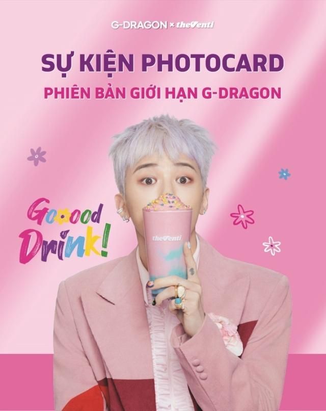 더벤티 베트남 호찌민 1호점의 지드래곤 포토카드 증정 이벤트 안내 포스터 사진더벤티 베트남 사회관계망 서비스