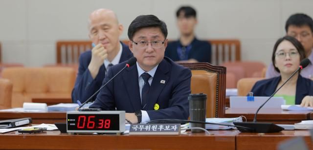 김성환 환경부 장관 후보자가 15일 서울 여의도 국회 환경노동위원회에서 열린 인사청문회에 참석하고 있다 20250715사진유대길 기자 dbeorlf123ajunewscom