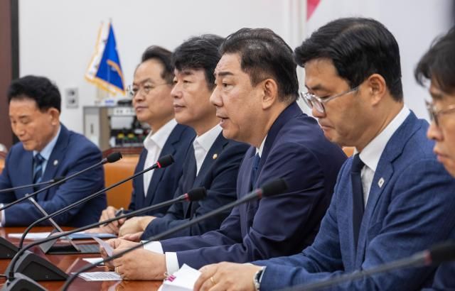 김병기 더불어민주당 당 대표 직무대행 겸 원내대표가 22일 국회에서 열린 원내대책회의에서 발언하고 있다 사진연합뉴스