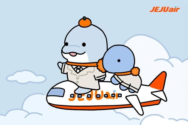 제주항공이 자체 캐릭터 제코JEJU+ECO를 활용해 힐링 공룡 캐릭터 우주먼지와 IP 제휴를 체결했다 사진제주항공