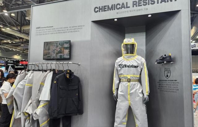 7일 경기 고양시 킨텍스에서 개막한 2025 스마트안전보건박람회의 코오롱인더스트리FnC부문 볼디스트 홍보 부스 사진조현미 기자