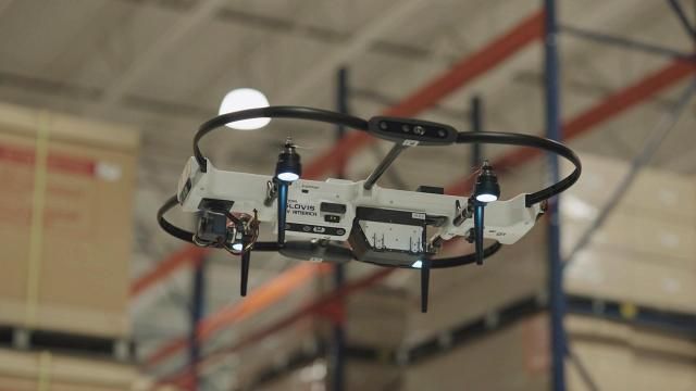 HMGMA 내 통합물류센터CC의 재고관리에 투입 된 자율비행드론 사진현대글로비스