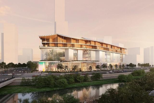 더현대 광주 조감도 프리츠커상을 수상한 헤르초크 드 뫼롱Herzog de Meuron 설계사무소가 설계를 맡았다 사진현대백화점그룹 