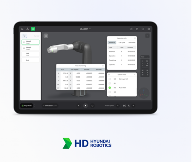 HD현대로보틱스의 티치펜던트 UI ｢사진HD현대로보틱스｣ 