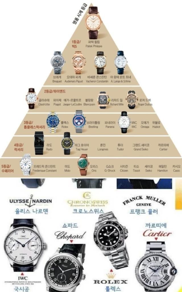 명품 시계 계급도 