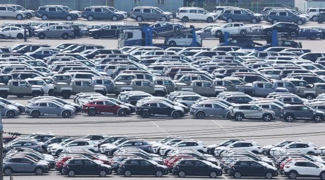 경기도 평택항에 수출용 자동차가 세워져 있다 사진연합뉴스