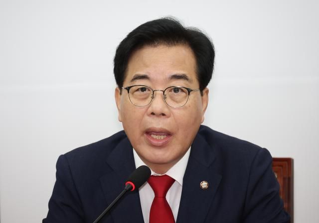 송언석 국민의힘 비상대책위원장 겸 원내대표가 7일 국회에서 열린 비상대책위원회의에서 발언하고 있다 사진연합뉴스